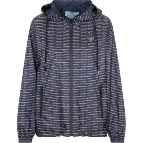 PRADA Jackets Women's Blue Hooded Moderate Other