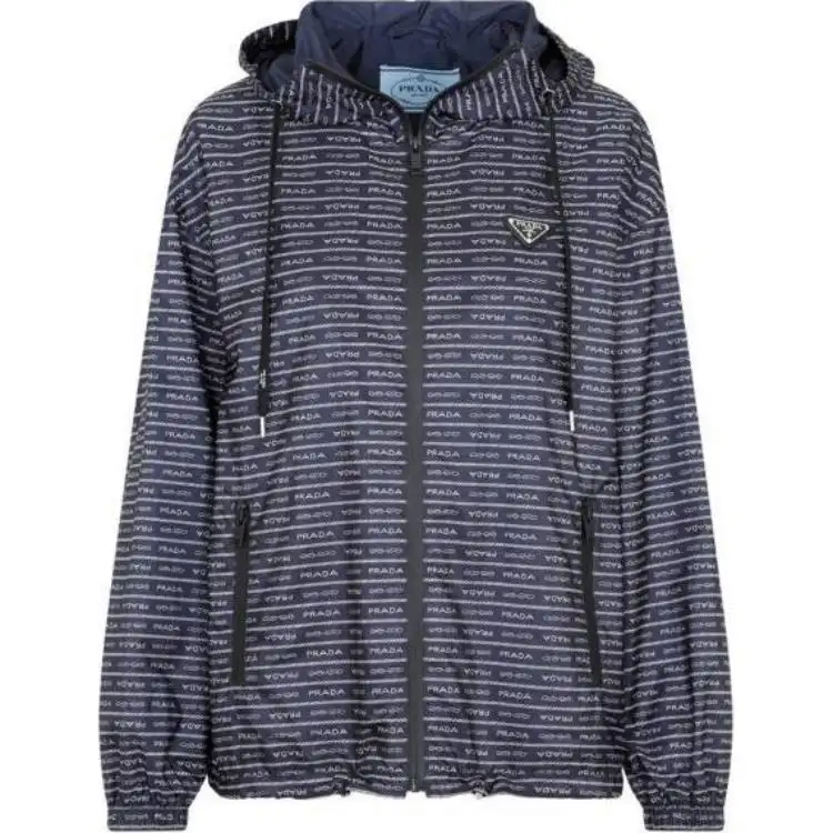 PRADA Jackets Women's Blue Hooded Moderate Other