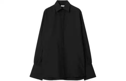 Burberry Shirts Women's Black Lapel Moderate Shirt