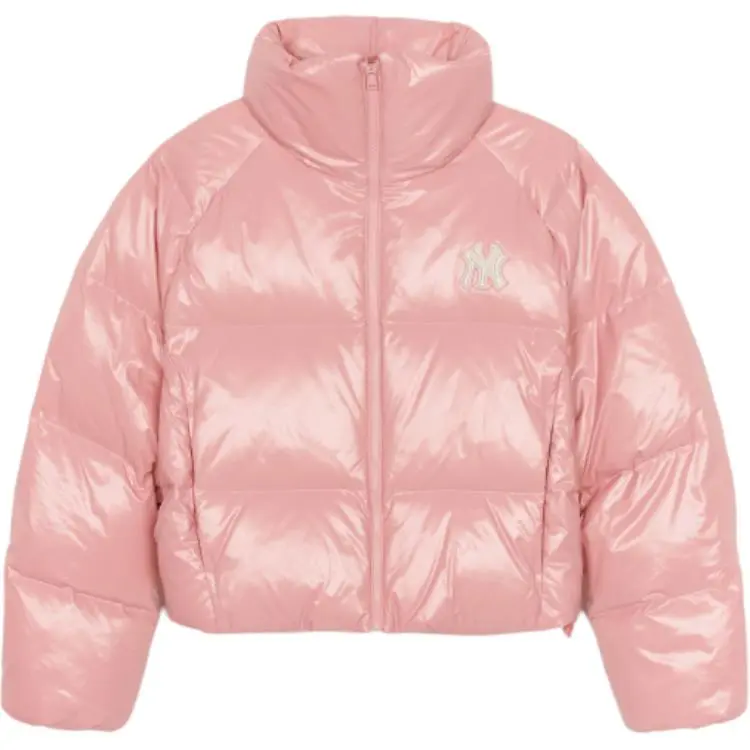MLB New York Yankees Glossy Curve Down Jacket Women's Pink