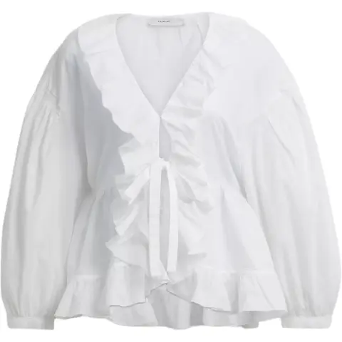 COACH Shirts Women's White V-neck Moderate