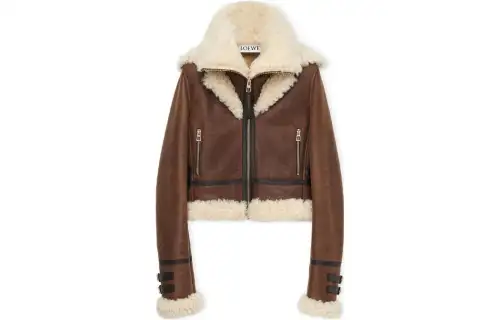 LOEWE Jackets Women's Brown Lapel Thickened Other