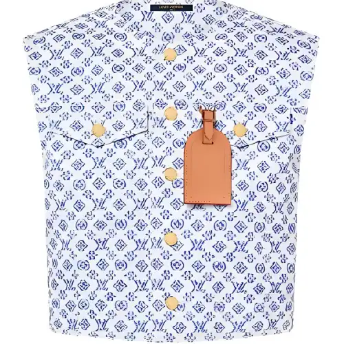 LOUIS VUITTON Sleeveless Blurry Monogram Jacket