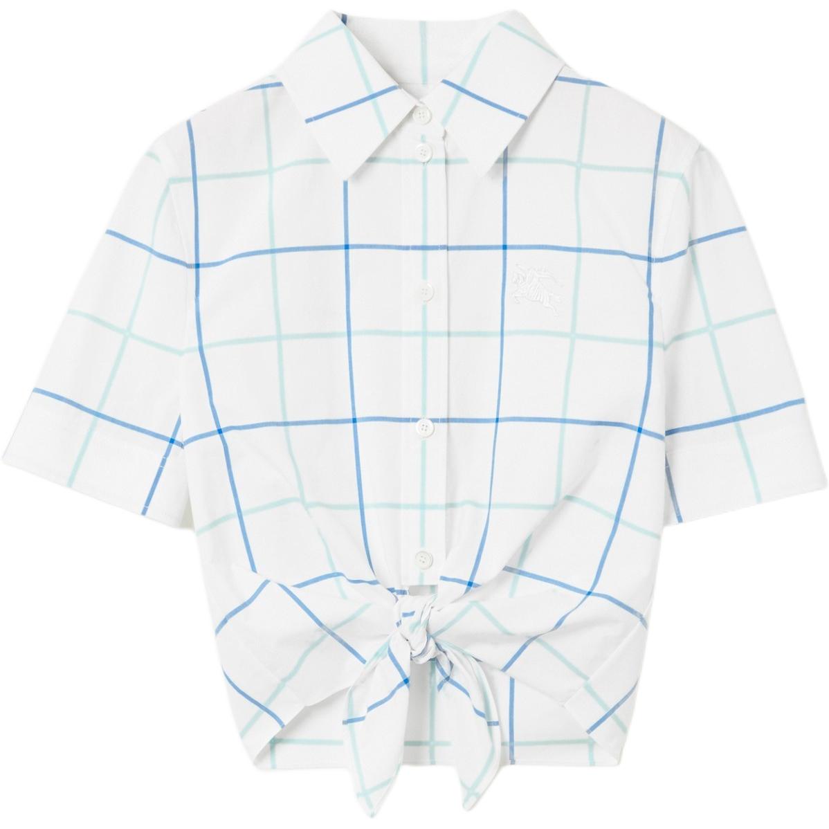 Женская рубашка Burberry в клетку (голубая)