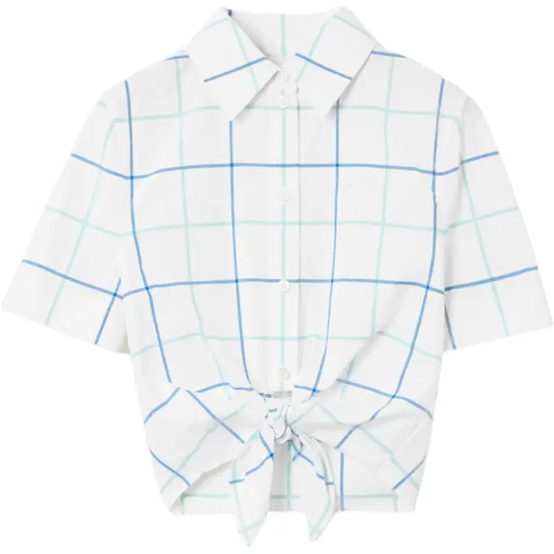 Burberry Check Printed Buttoned Cropped Shirt