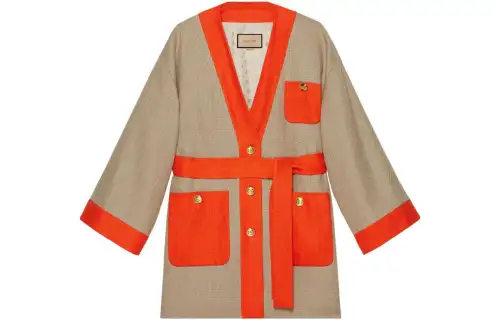 GUCCI V-Neck Belted Jacket