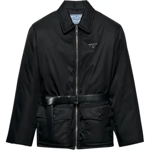 PRADA Triangle Logo Belted Jacket