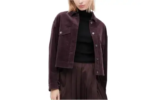 UNIQLO Jackets Women's Burgundy Crew Neck Moderate Other