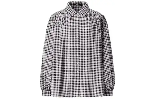 UNIQLO C Collection Shirts Women's 09 Black Pointed Collar Moderate Shirt