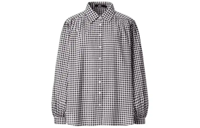 UNIQLO C Collection Shirts Women's 09 Black Pointed Collar Moderate Shirt