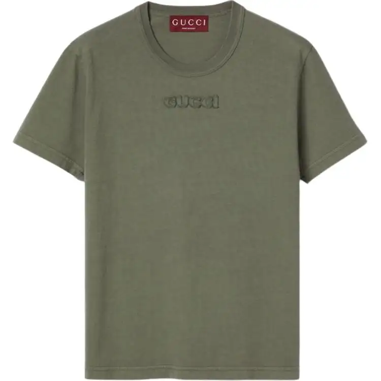 GUCCI Embroidered Cotton Jersey T shirt