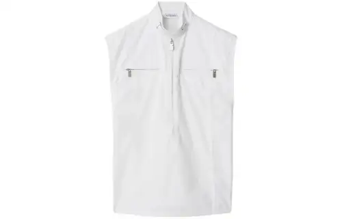 Burberry half-zip cotton tank top