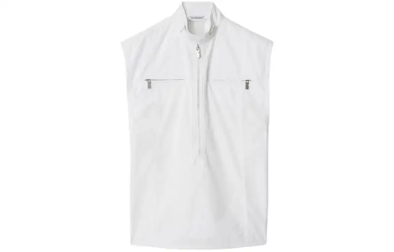Burberry half-zip cotton tank top
