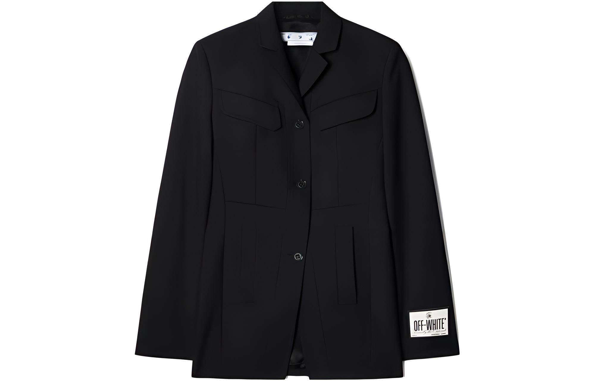 OFF WHITE Single Breasted Long Sleeved Jacket