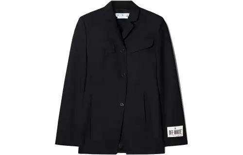 OFF WHITE Single Breasted Long Sleeved Jacket