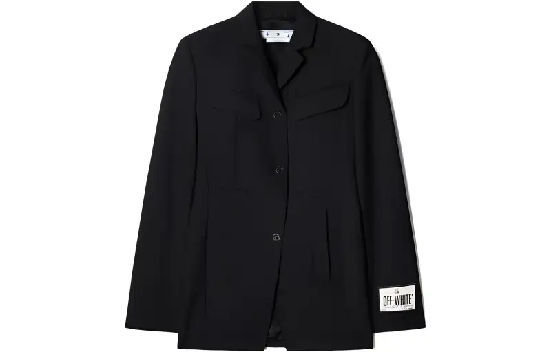 OFF WHITE Single Breasted Long Sleeved Jacket