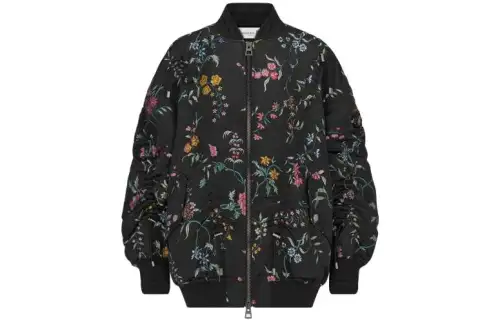 DIOR Jackets Women's Black Baseball Collar Moderate Other