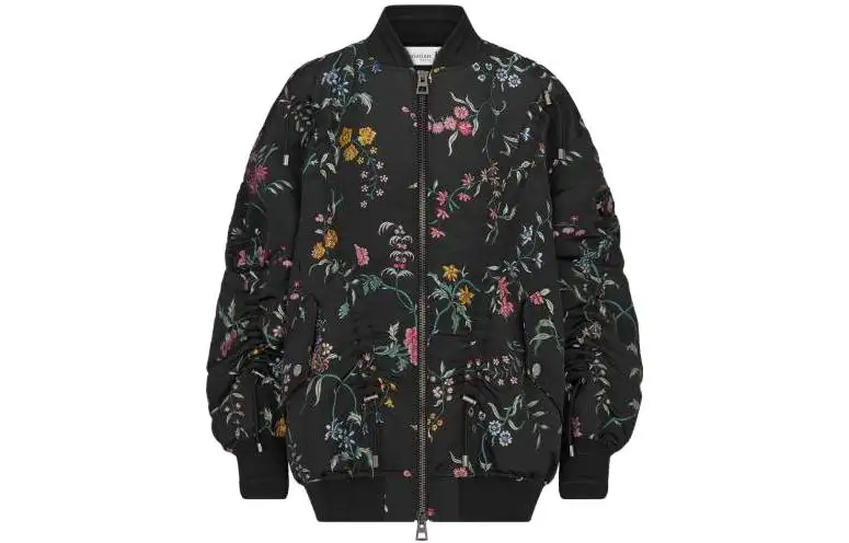 DIOR Jackets Women's Black Baseball Collar Moderate Other