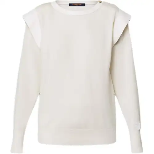 LOUIS VUITTON Leather Insert Cashmere Pullover