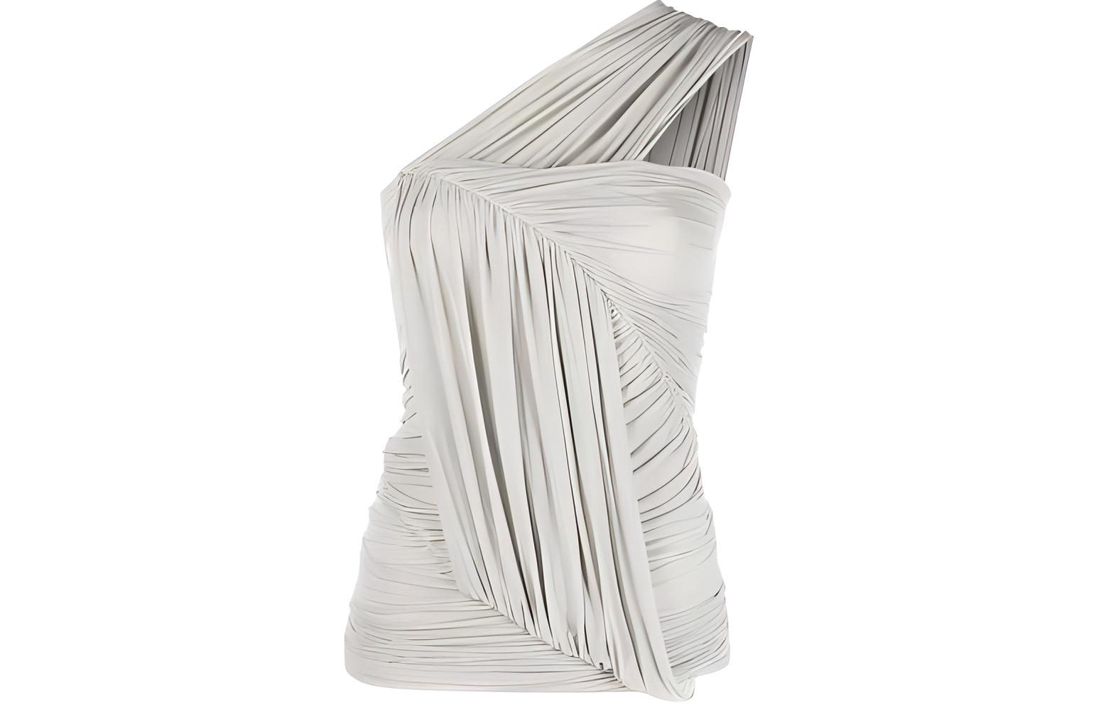 RICK OWENS Edfu Draped One Shoulder Sleeveless Blouse