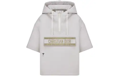 DIOR Sweatshirts Women's Silver Hooded Non Detachable Moderate