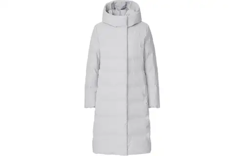UNIQLO Down Jackets Women's Rime Silver Hooded Thickened Down Coat