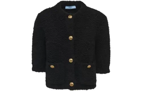 PRADA Cropped Bouclé Cardigan
