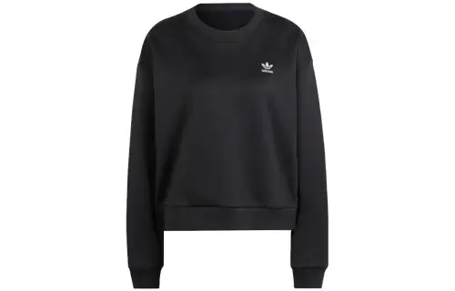 Adidas Originals Trefoil Cropped Sweater Sweatshirt Women's Black