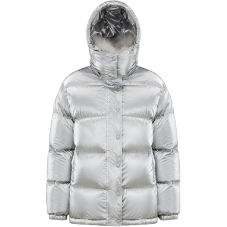 Женская куртка Moncler Hanau FW22 (серебристо-белая)