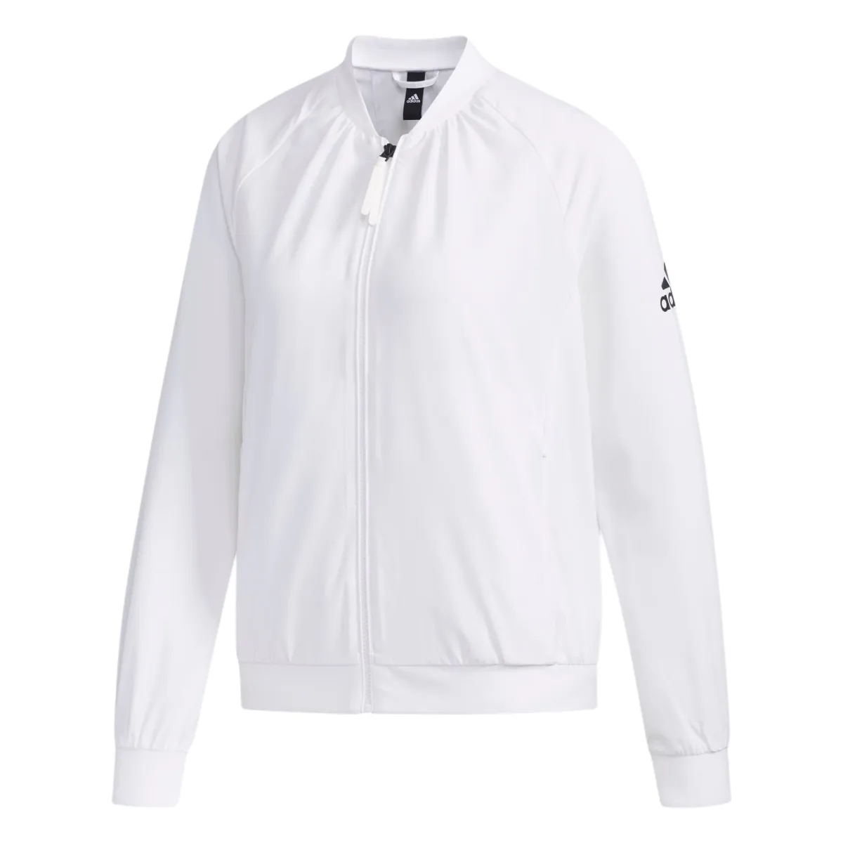 Adidas Jackets Women's White Stand Collar Moderate Straight Fit