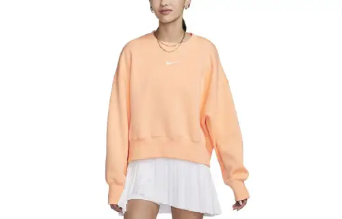 Nike Sweatshirts Women's Orange Crew Neck Moderate Regular