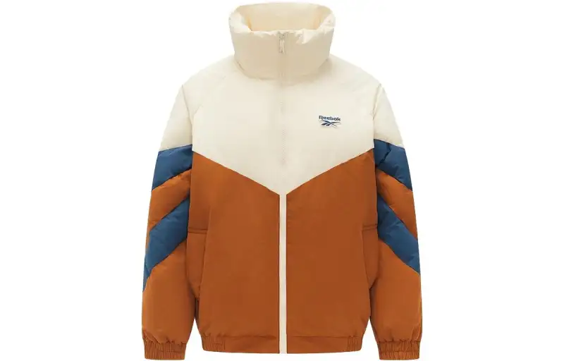 Reebok Down Jackets Women's Ecru/Brown/Lake Blue Stand Collar Lightweight Other