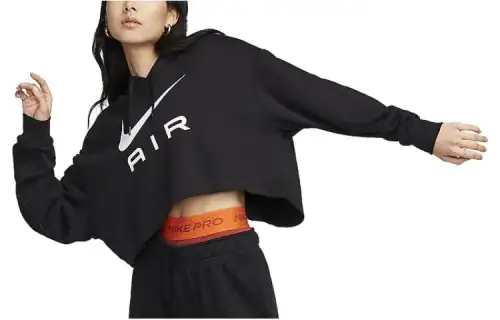 Nike Oversized Fleece Pullover Hoodie Sweatshirt Women's Black