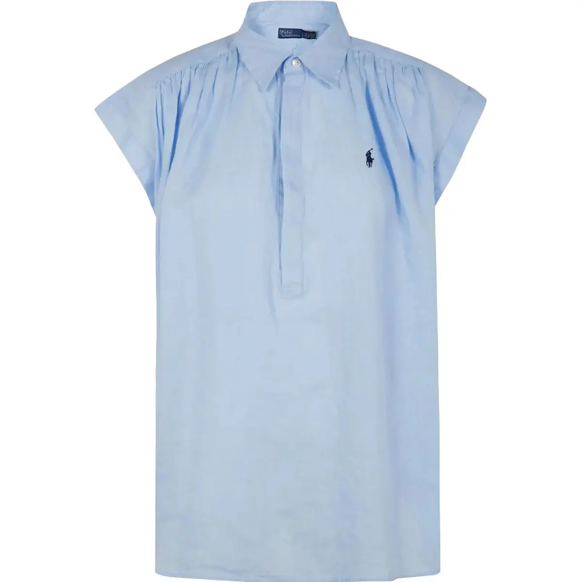 Polo Ralph Lauren Polo Pony Embroidered Curved Hem Blouse