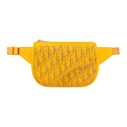 DIOR Saddle Cow Leather Fanny Pack Men's Yellow
