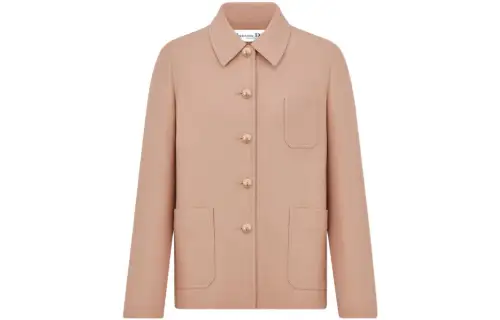 DIOR Jackets Women's Light Pink Lapel Moderate