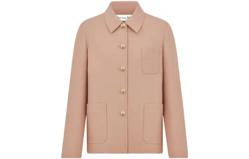 DIOR Jackets Women's Light Pink Lapel Moderate