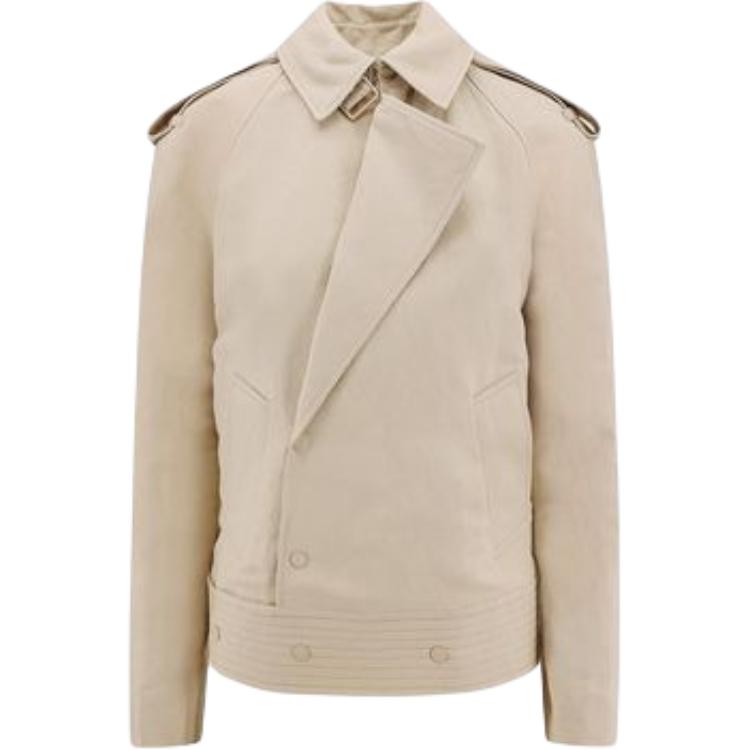 Женская куртка Burberry с отложным воротником (бежевая)