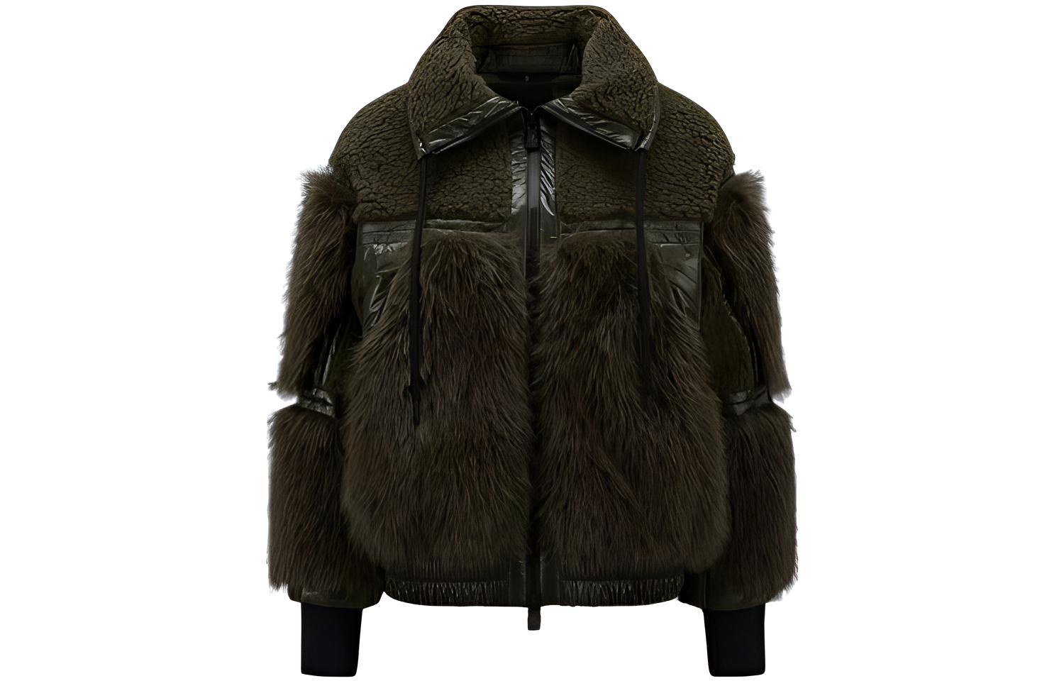Женский пуховик Moncler FW22 (оливковый)