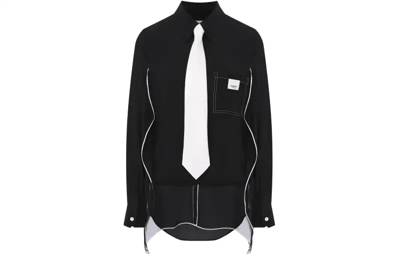 Burberry Shirts Women's Black Lapel Moderate Other
