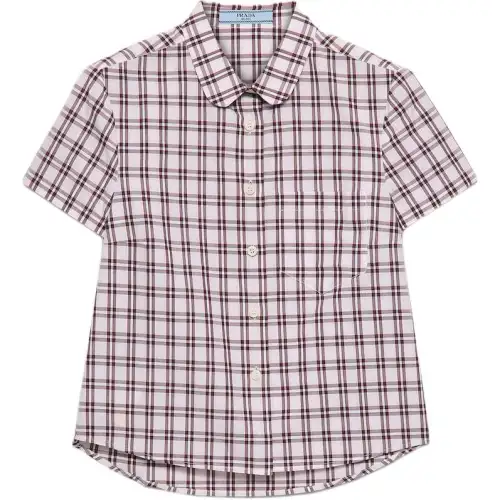 Prada check-print cotton shirt