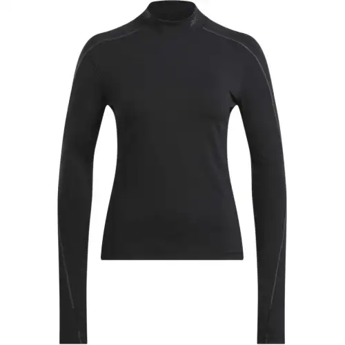 Reebok T Shirts Women's Black Half Turtleneck Moderate Nipped In Waist