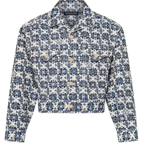 LOUIS VUITTON Monogram Flower Mosaic Denim Jacket