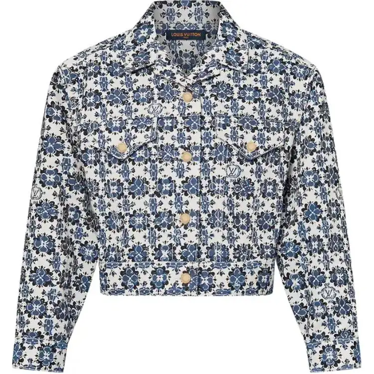 LOUIS VUITTON Monogram Flower Mosaic Denim Jacket