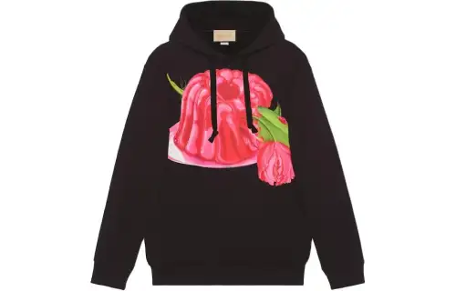GUCCI Cotton Jersey Printed Sweatshirt Black