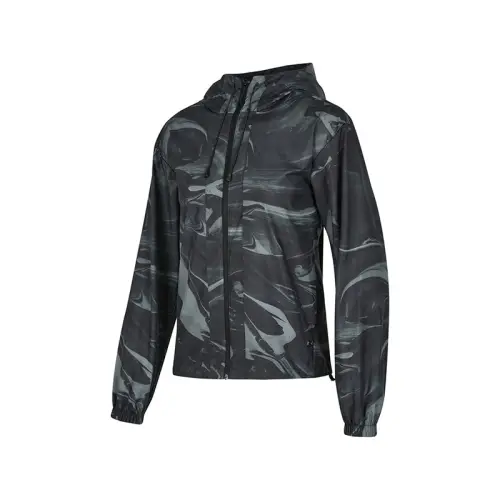 Skechers Jackets & Coats Women's Psychedelic Black Gray All Over Print