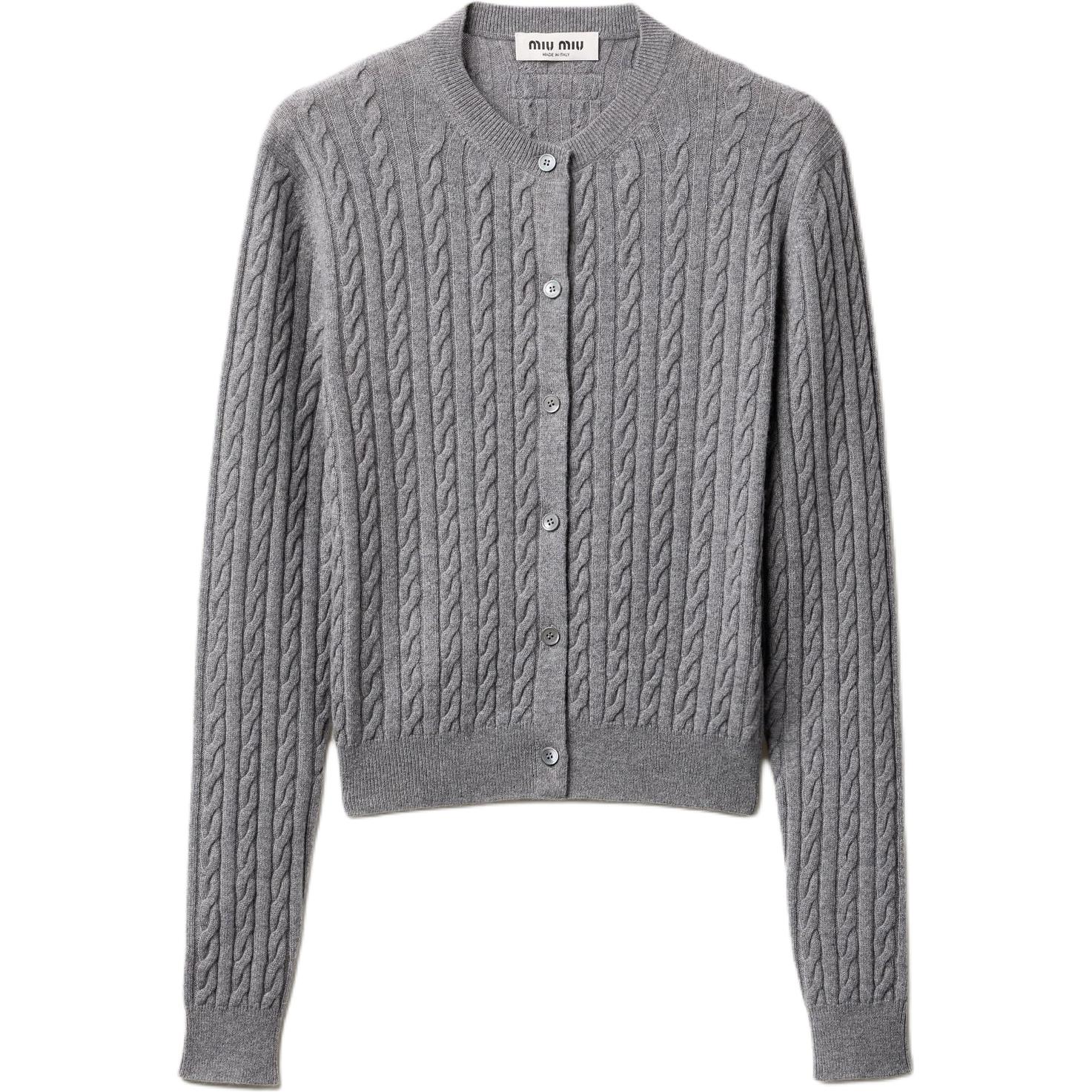 Женский джемпер Miu Miu Cable Knit (серый)