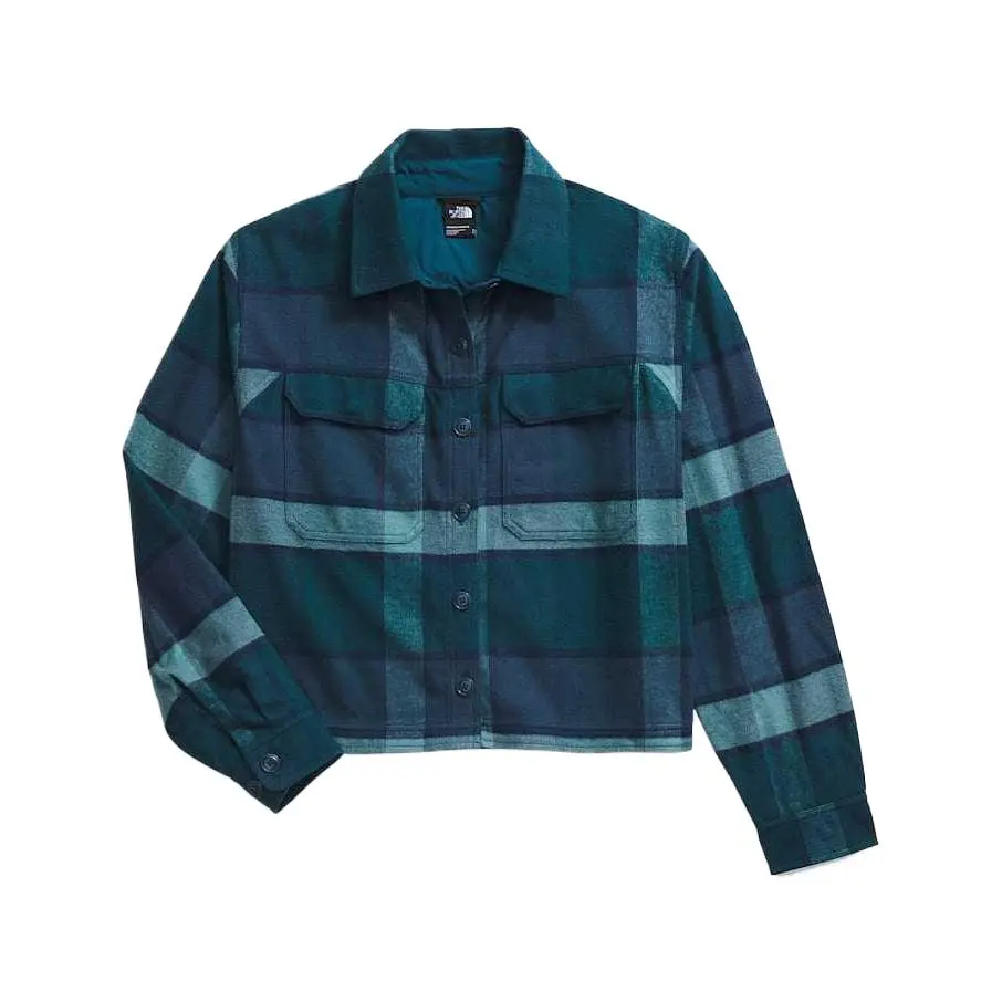 THE NORTH FACE Valley Flannel Shirt Women's Blue Green Plaid