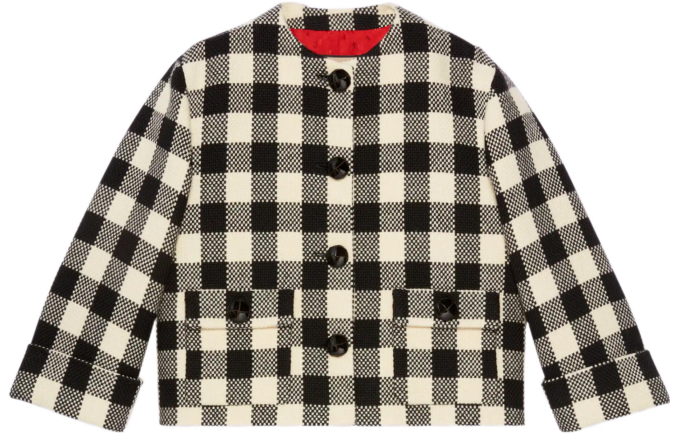 【Previous Season】gingham-check wool jacket