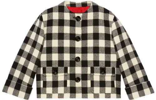 【Previous Season】gingham-check wool jacket
